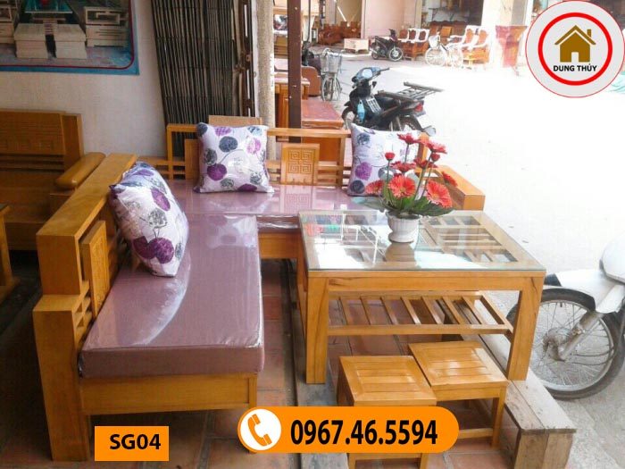 các mẫu bàn ghế gỗ phòng khách SG04