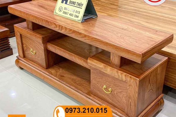 kệ tivi gỗ hương xám đá KT01