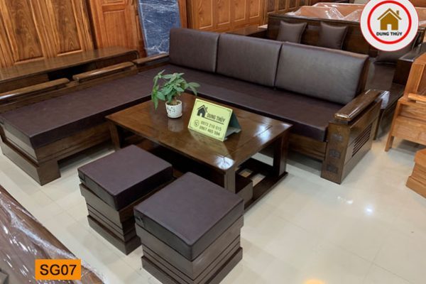 bộ ghế sofa góc trứng to gỗ sồi Nga SG07