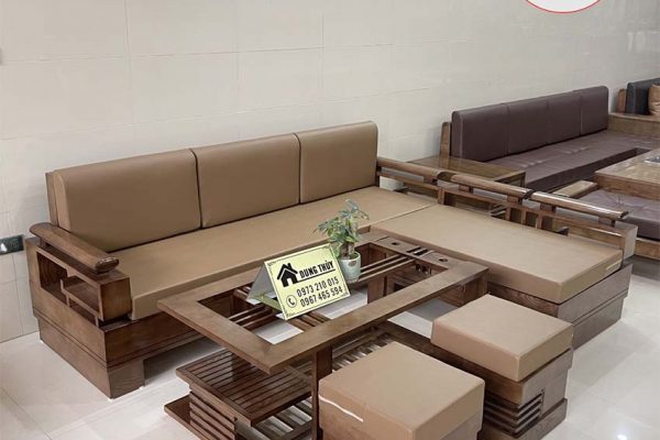 sofa góc chữ L gỗ sồi Nga SG03