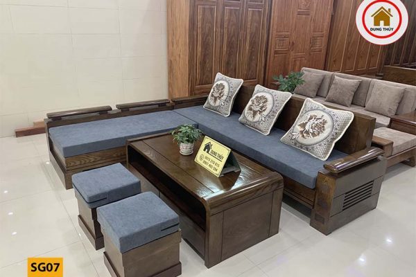sofa góc trứng to bàn bom SG07
