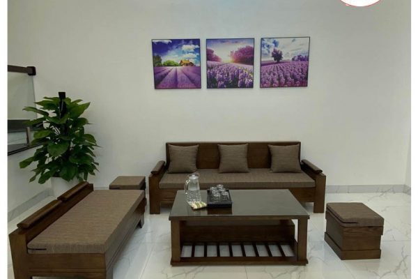 Bộ ghế sofa góc trứng nhỏ gỗ sồi Nga SG05