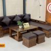 bộ ghế sofa góc trứng to gỗ sồi Nga SG07