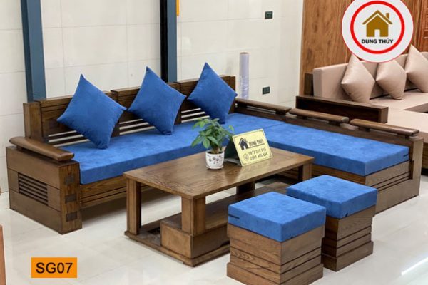 bộ ghế sofa góc trứng to gỗ sồi Nga SG07