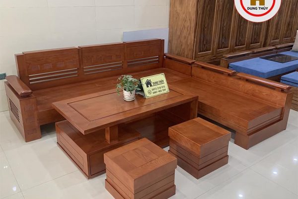 sofa góc trứng gỗ sồi Nga SG07 đẹp hiện đại