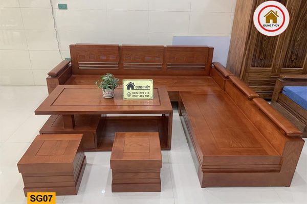 sofa góc trứng gỗ sồi Nga SG07 đẹp hiện đại