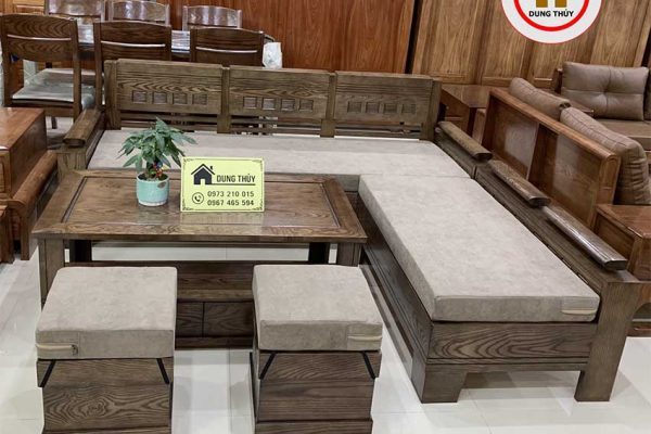 sofa góc trứng nhỏ gỗ sồi Nga SG05