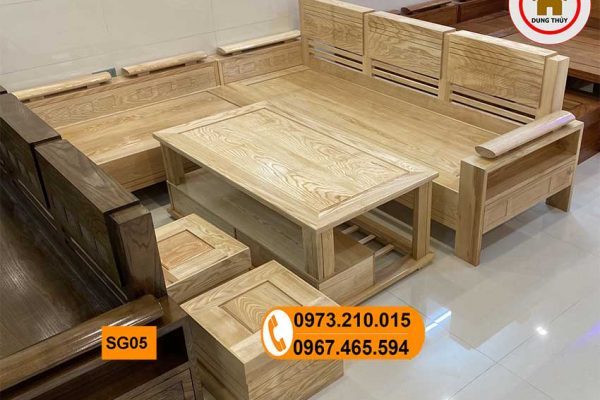 sofa gỗ sồi Nga cho phòng khách gia đình