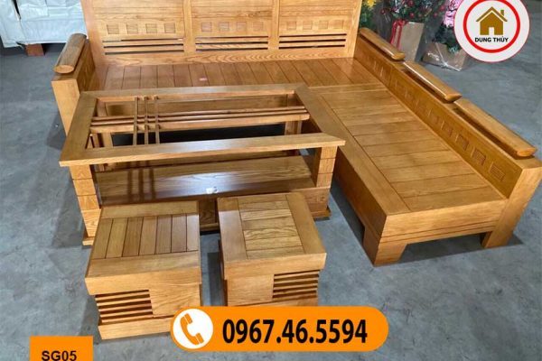 sofa góc trứng gỗ sồi Nga giá rẻ SG05