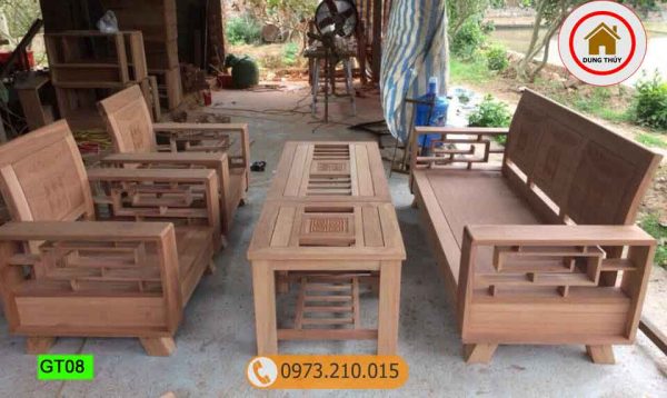 bá» gháº¿ gá» tá»±a cong xoan ÄÃ o GT08