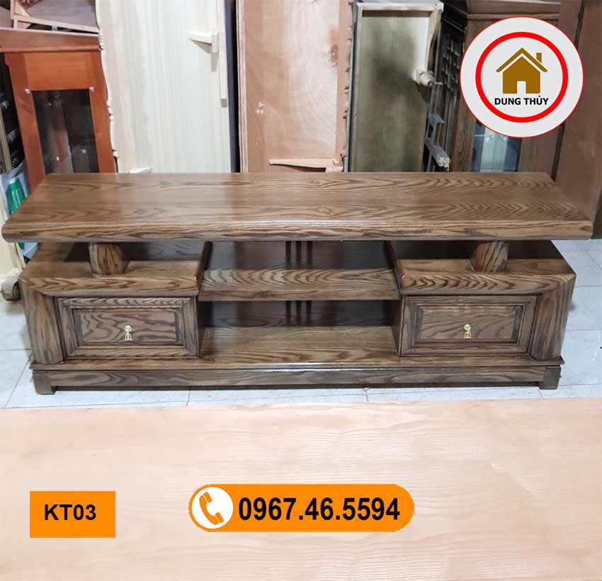 kệ tivi 2 ngăn gỗ sồi Nga KT03
