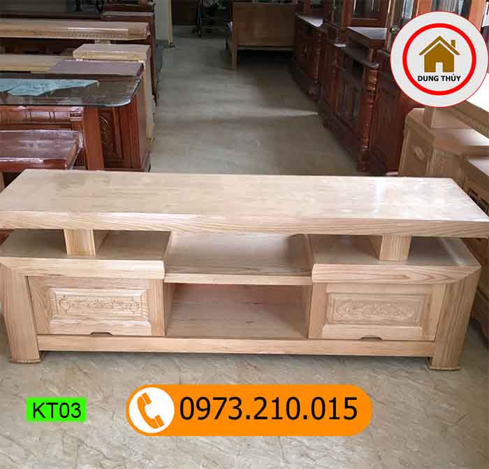 kệ tivi phòng khách 2 ngăn gỗ sồi Nga KT03