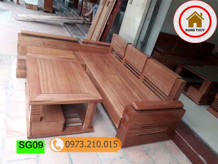 bá» gháº¿ sofa gÃ³c tay trá»©ng gá» xoan ÄÃ o SG09