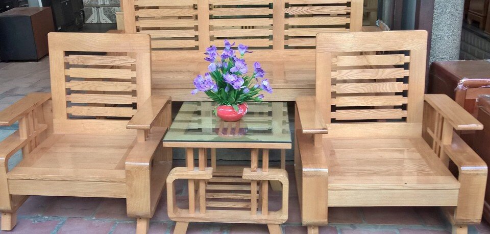 bàn ghế gỗ sồi phòng khách