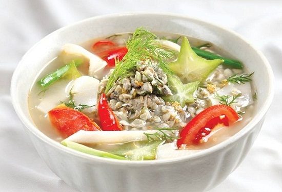 canh ngao nấu khế chua