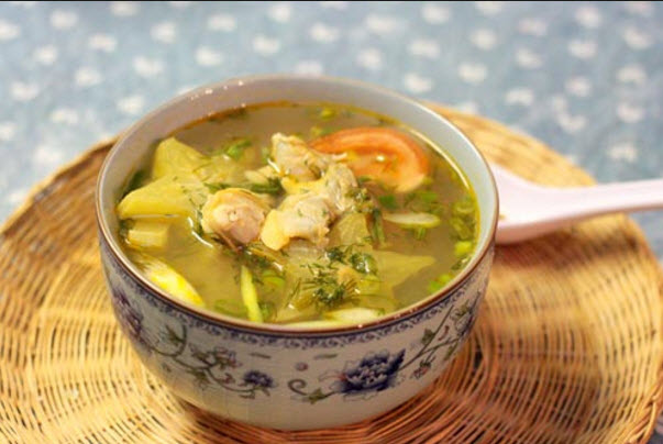 canh ngao nấu khế chua