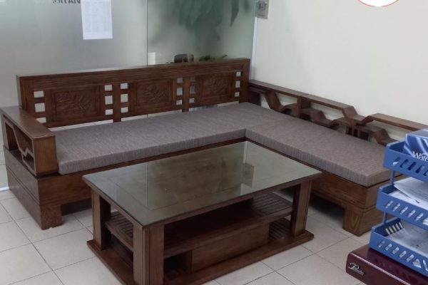Bộ ghế sofa tay chéo góc lá me gỗ sồi Nga SG12