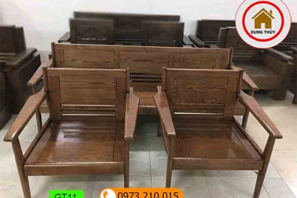 bộ ghế đối gỗ tựa đơn giản gỗ sồi nga gt11