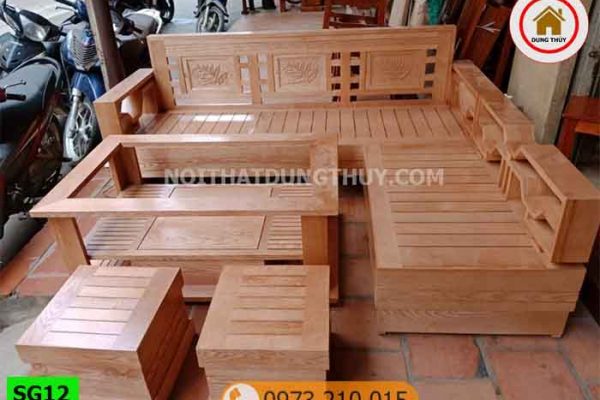 Bộ ghế sofa tay chéo gỗ sồi Nga SG12