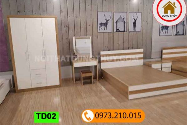 bài trí bàn phấn trang điểm gỗ
