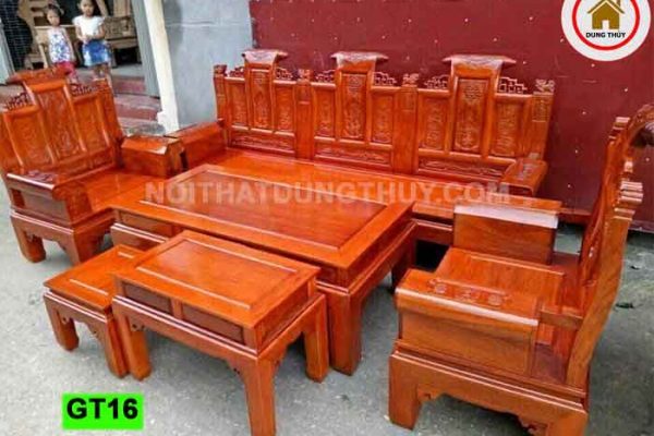 Bộ bàn ghế cuốn thư giả cổ gỗ sồi Nga GT16