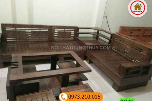 bộ ghế sofa góc 3 tầng gỗ sồi Nga SG15