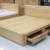 Giường ngủ có ngăn kéo gỗ sồi Nga GN07