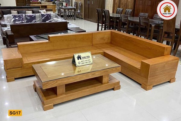 Bộ ghế sofa giả nguyên khối gỗ sồi Nga SG17