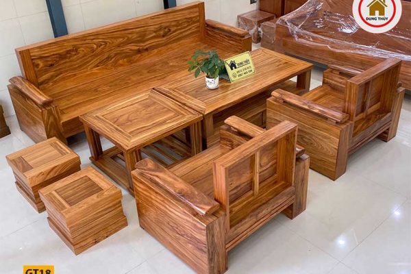 Bộ ghế đối tay trứng gỗ hương xám GT18