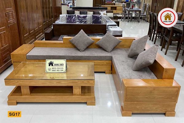 Bộ ghế sofa giả nguyên khối gỗ sồi Nga SG17
