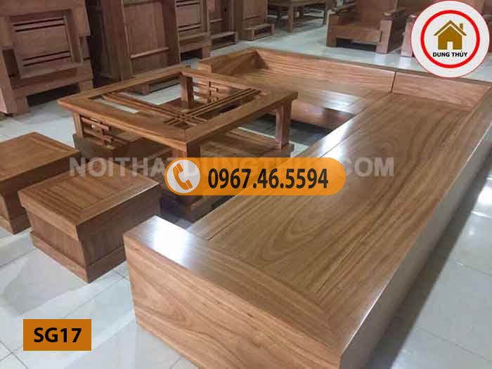 Bộ ghế sofa tựa bằng nguyên khối gỗ sồi Nga SG17