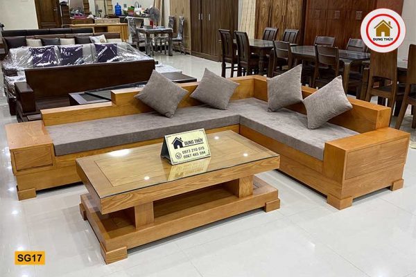 Bộ ghế sofa giả nguyên khối gỗ sồi Nga SG17