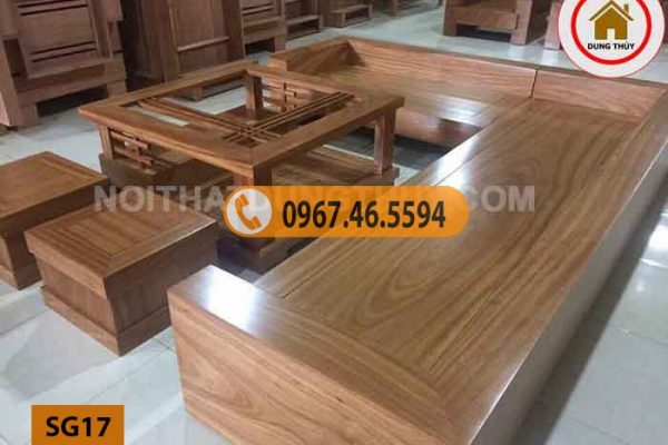 Bộ ghế sofa tựa bằng nguyên khối gỗ sồi Nga SG17