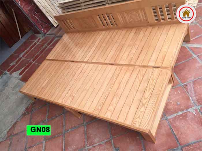 giường gấp thành ghế sofa gỗ sồi Nga GN08