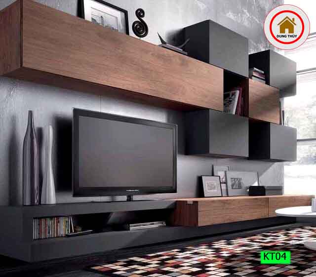 Kệ tivi phòng khách hiện đại gỗ sồi Nga KT04
