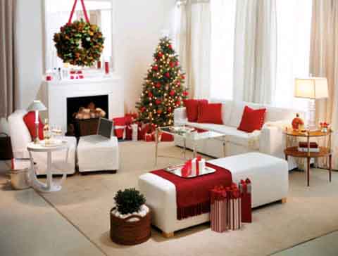 trang trí phòng khách đón Noel
