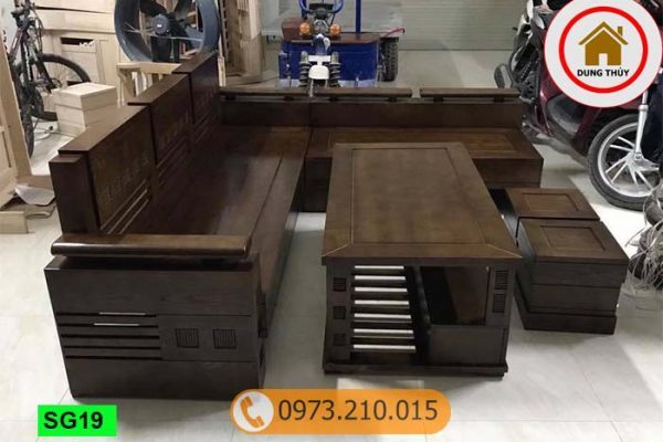 Bộ ghế sofa tay trứng mặt liền gỗ sồi Nga SG19