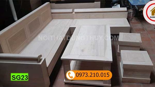 Bộ ghế sofa tay nghiêng gỗ sồi Nga SG23