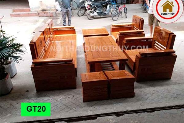 Bộ ghế đối tựa trứng bộ mặt liền gỗ sồi Nga GT20