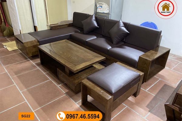 ghế sofa ngăn kéo vát gỗ sồi SG22