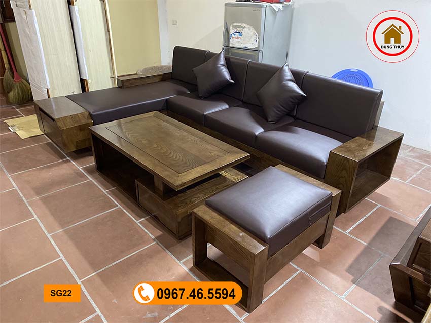 ghế sofa ngăn kéo vát gỗ sồi SG22