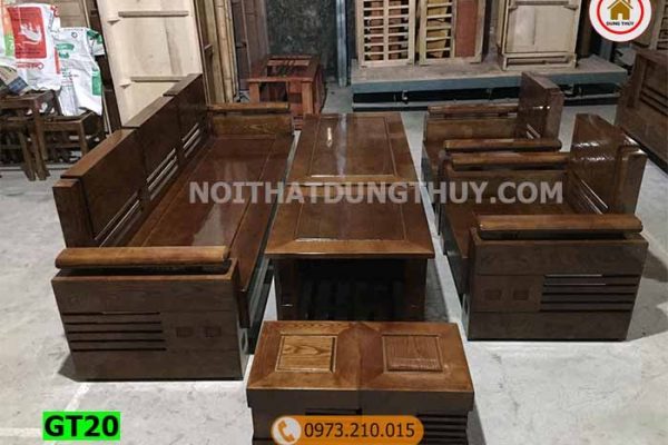 Bộ ghế đối tựa trứng bộ mặt liền gỗ sồi Nga GT20