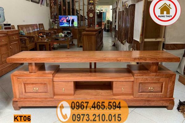 kệ tivi gỗ xoan đào 2 tầng KT06