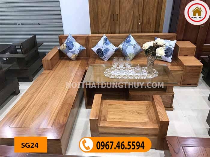 mẫu ghế sofa gỗ tự nhiên đẹp SG24