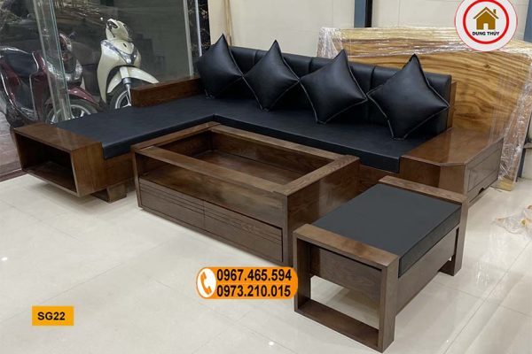 Bộ ghế sofa hộp ngăn kéo vát gỗ sồi Nga SG22