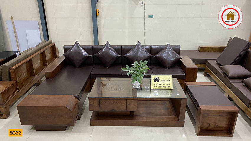 sofa ngăn kéo ô tô gỗ sồi SG22 đẹp