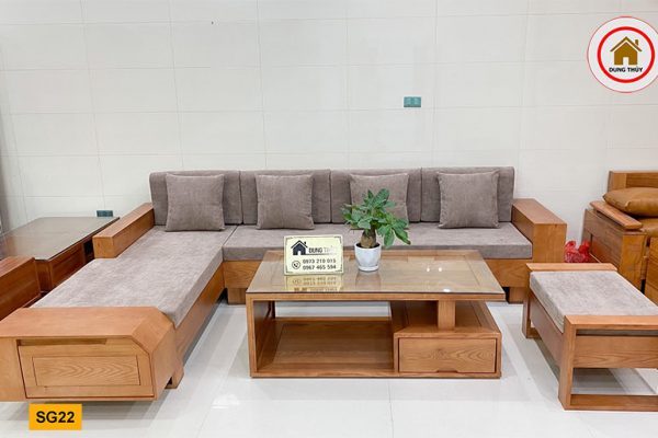 sofa ngăn kéo vát gỗ sồi SG22 xịn
