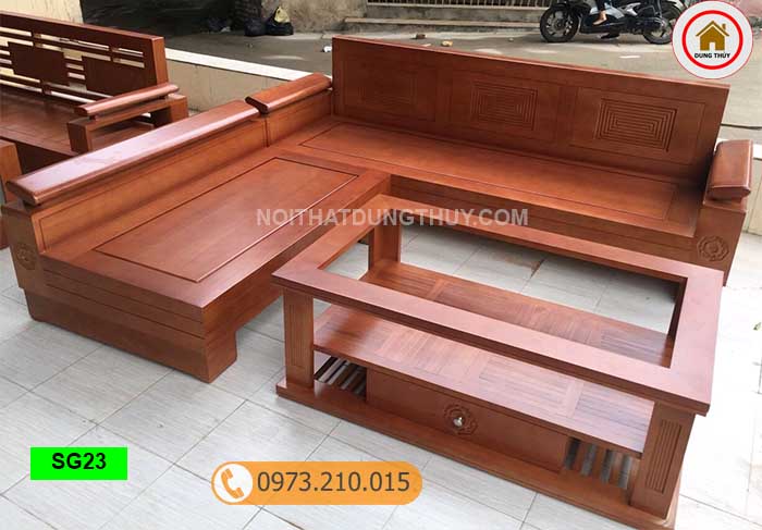 Bộ ghế sofa tay nghiêng gỗ sồi Nga SG23