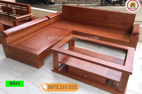 Bộ ghế sofa tay nghiêng gỗ sồi Nga SG23