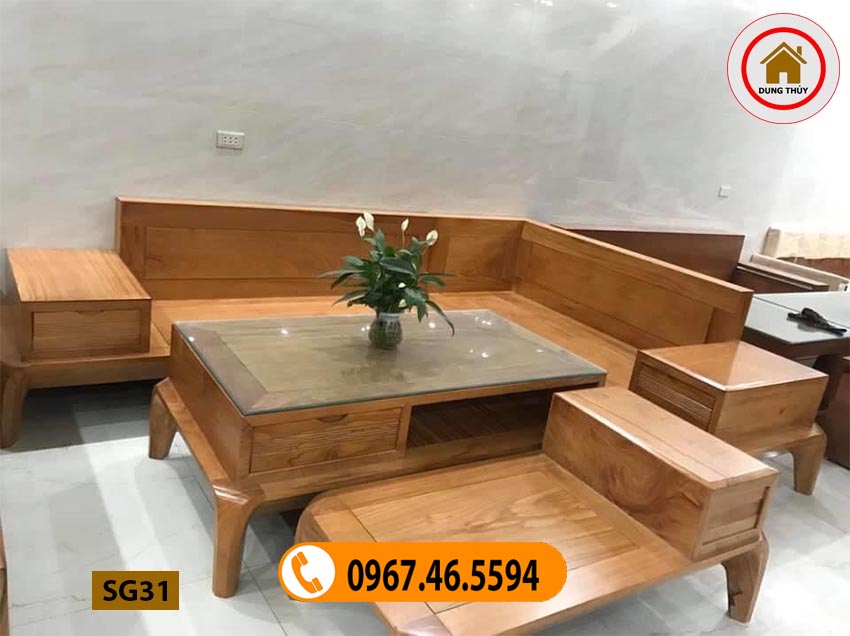 ghế sofa gỗ tự nhiên đơn giản đẹp SG31